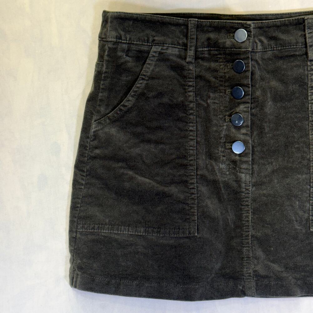 forever 21 women's mini skirt size M Dark green corduroy button front casual Y2K - Picture 4 of 12